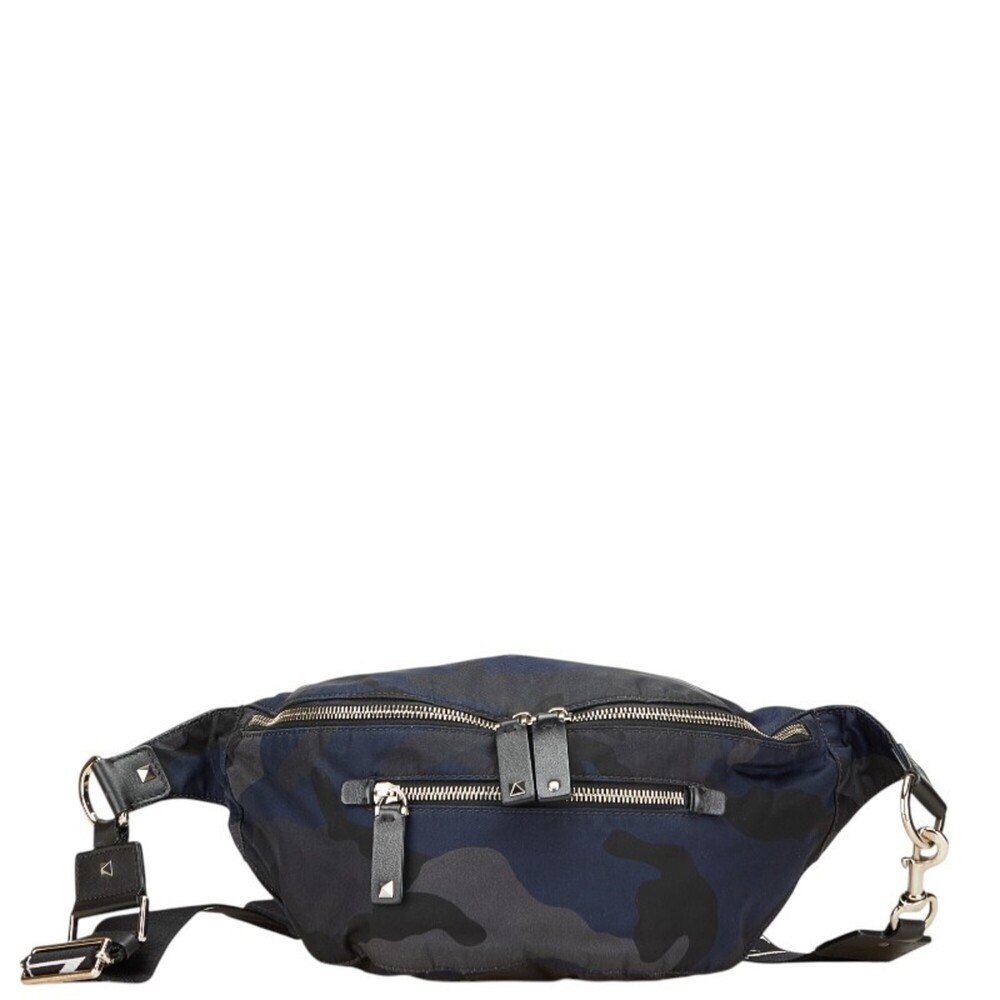 Valentino Rockstud Camouflage Waist Bag/Body Bag in Navy, Black, Gray, Nylon ...
